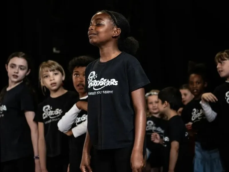 Cherry Stars students in uniform T-shirts
